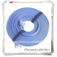 RJ45 Flat patch cable for networking, blue one.